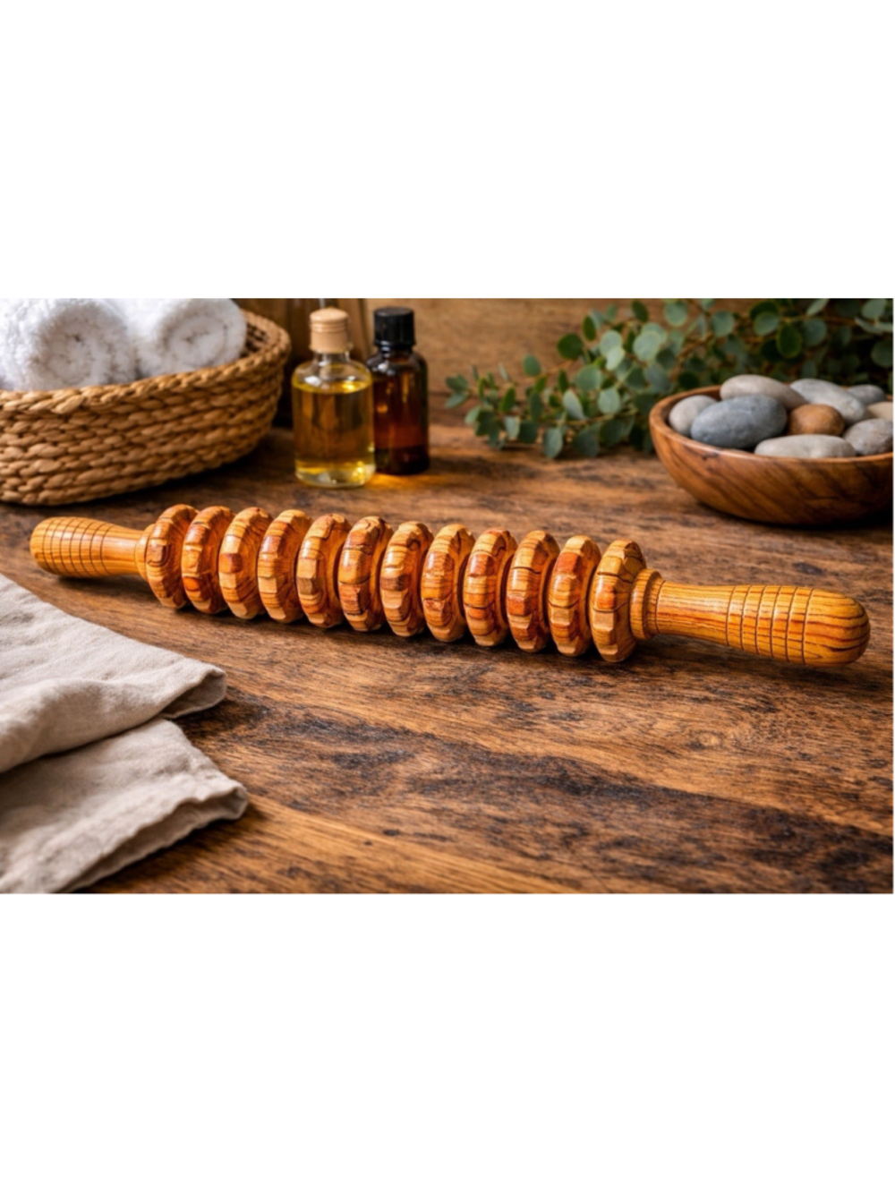 Wood Therapy Massage Tool Wooden Roller Stick Lymphatic Drainage Massager